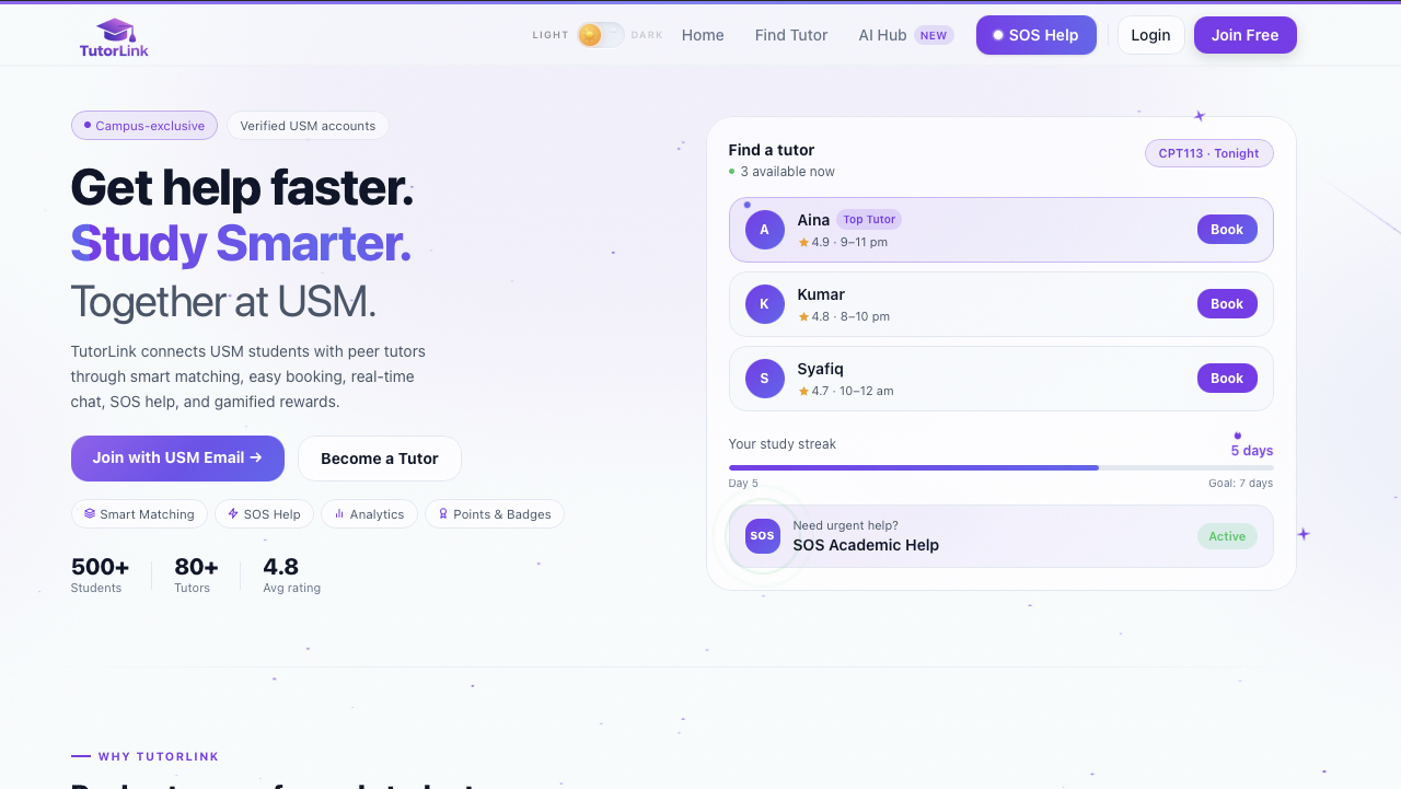 TutorLink preview
